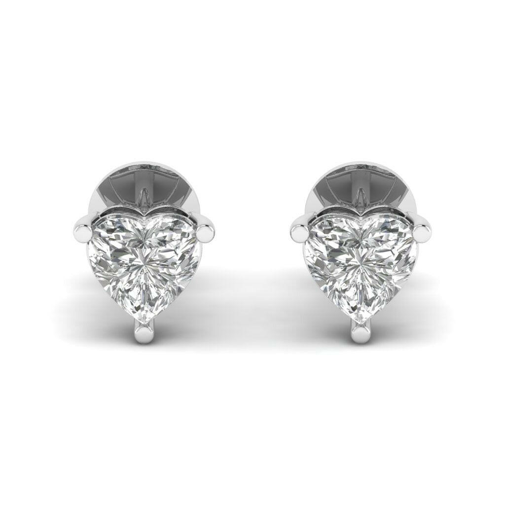14K Gold Studded tw 1.5 Carat E Color VS1 Clarity Lab Grown Diamond Studs.